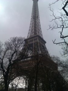 Eiffel Tower on a grey Paris day